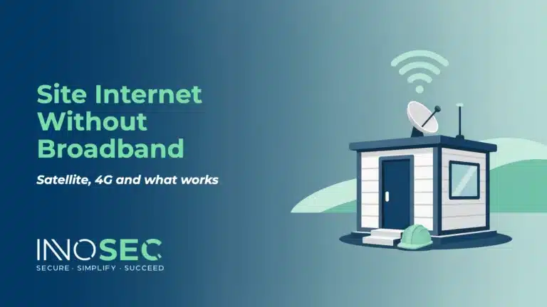 Illustration of a site cabin with a satellite dish and wifi signal